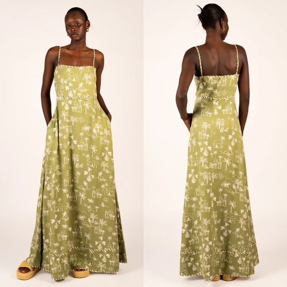 NWT La Maise Mila Maxi Dress in Seaside Villa Size Large - Picture 1 of 7